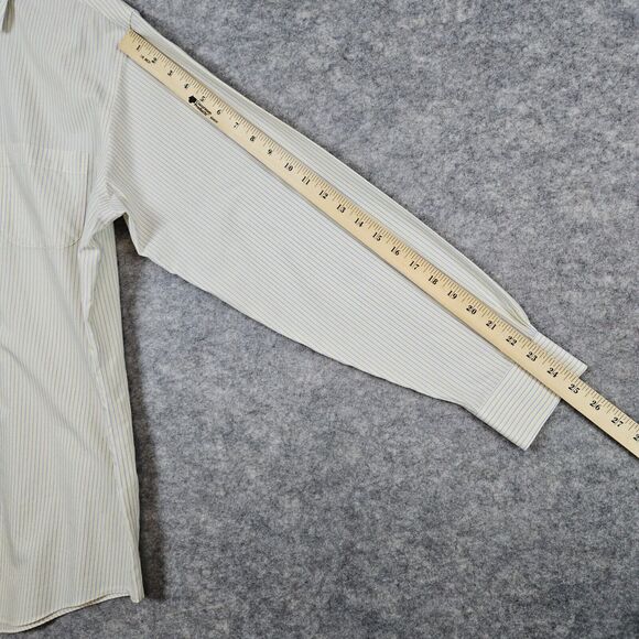 Brooks Brothers 346 Men's Size 15 1/2-4/5 Yellow & Blue Stripes Dress Shirt 15.5 - Picture 11 of 16